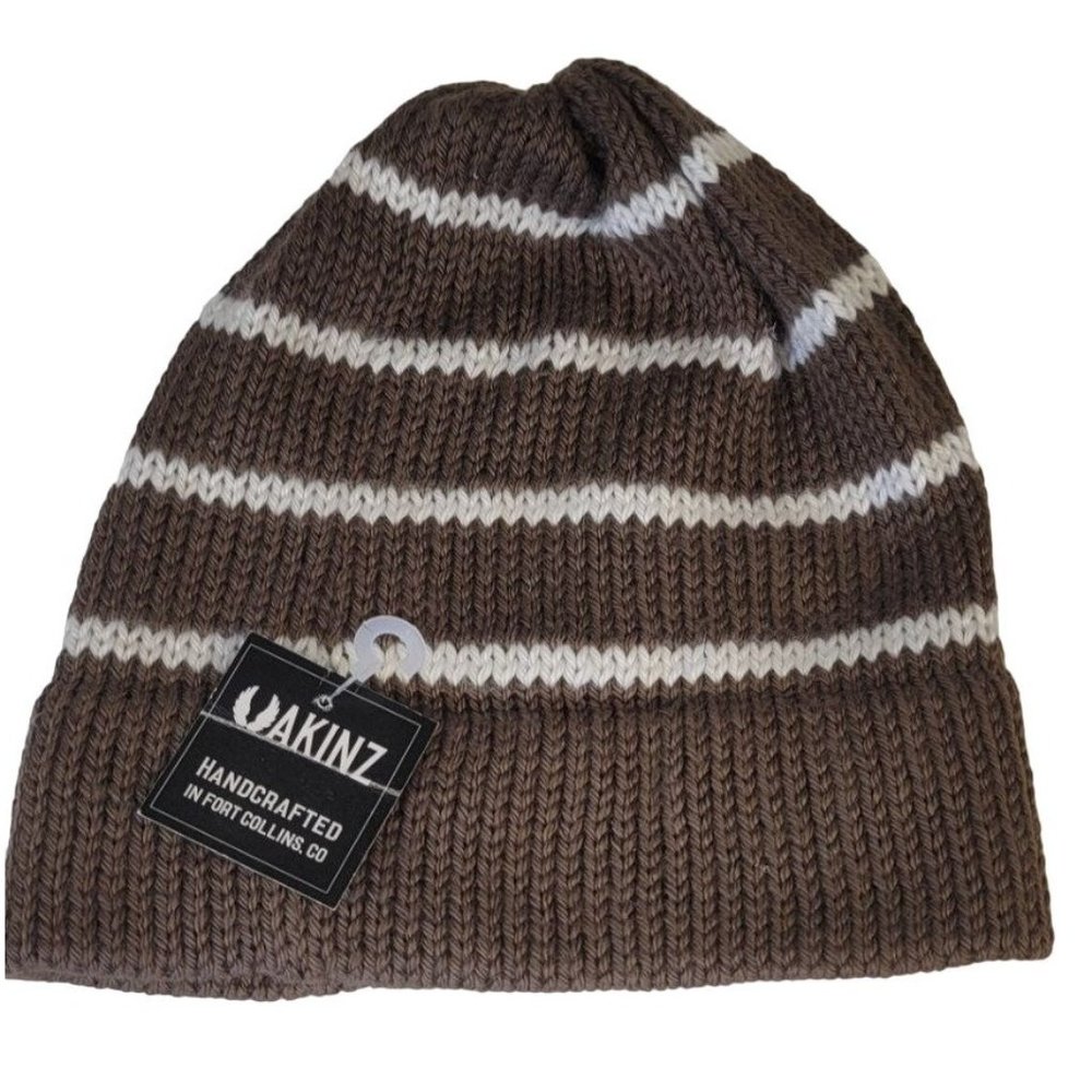 AKINZ Striped Viking Handmade Beanie OS NWT